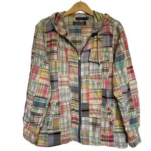 Polo Ralph Lauren Patchwork Madras Hooded Jacket Large